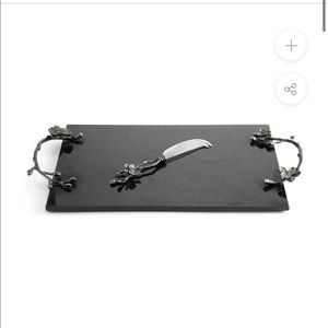 NWT! Michael Aram Large Black Orchid Cheese Board